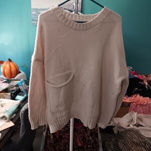 Cozy Cream Sweater With Pocket